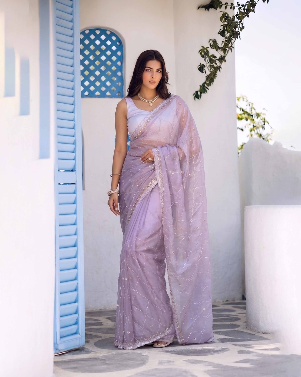 Lavender Whisper Tissue Saree By MAYJU