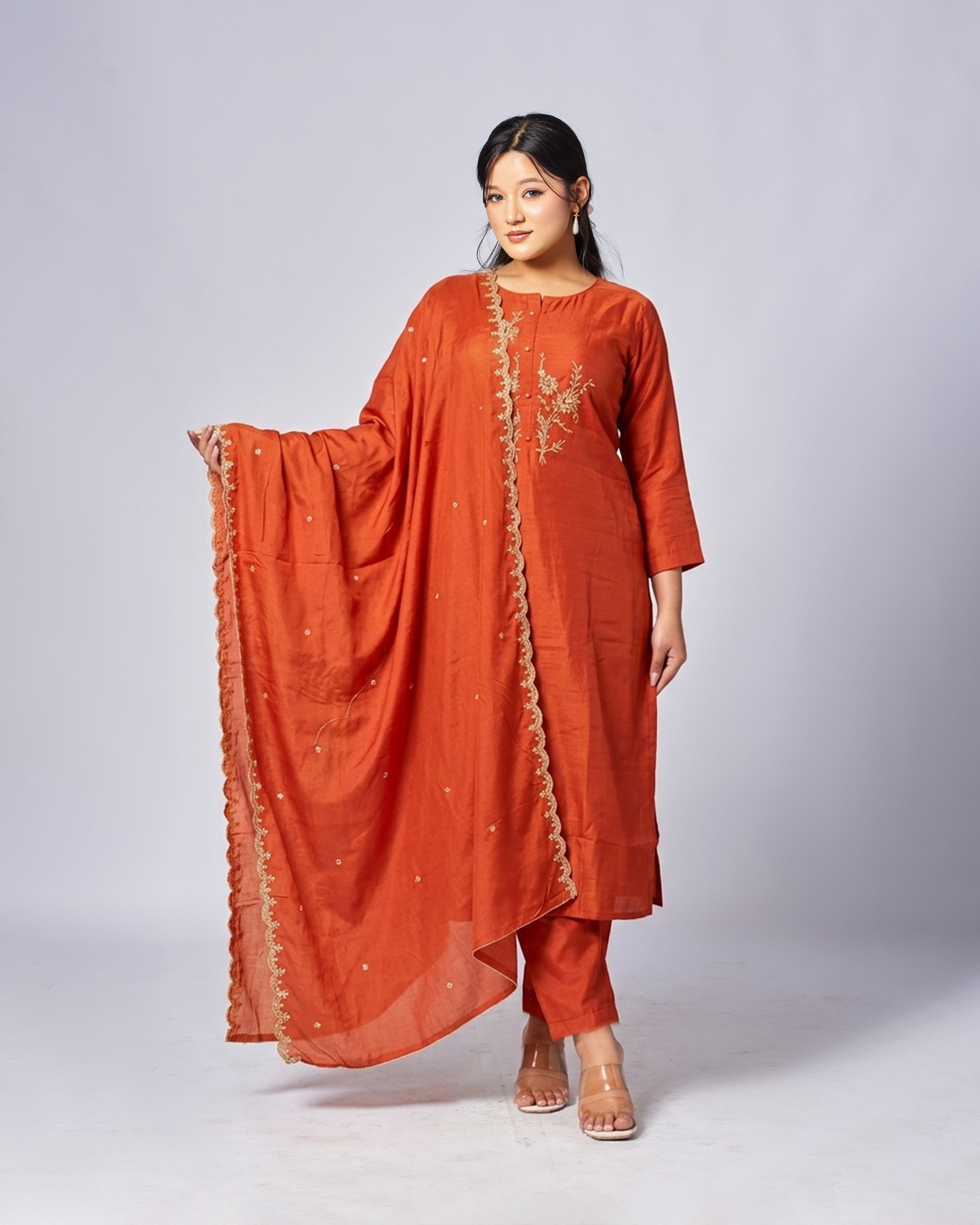 Silk Handwork Kurthi Set