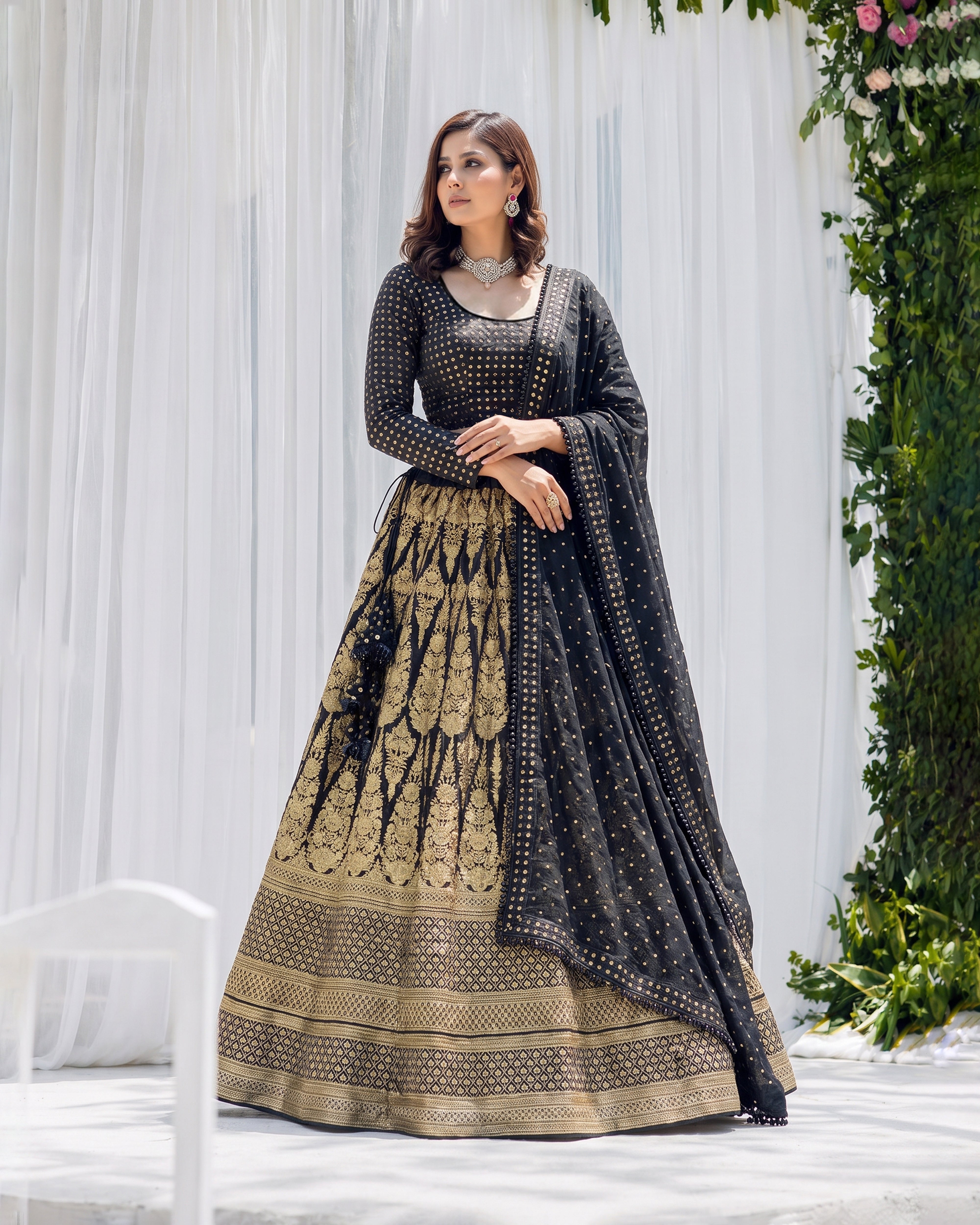 Premium Net Lehenga with Georgette Blouse & Silk Shawl - By Mayju