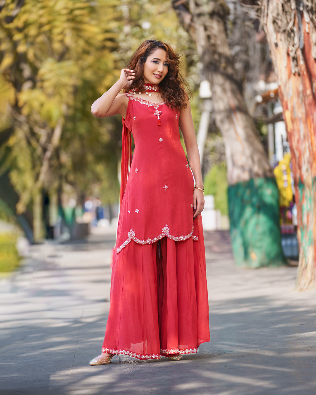 Royal Glow Upada Silk Kurthi Set