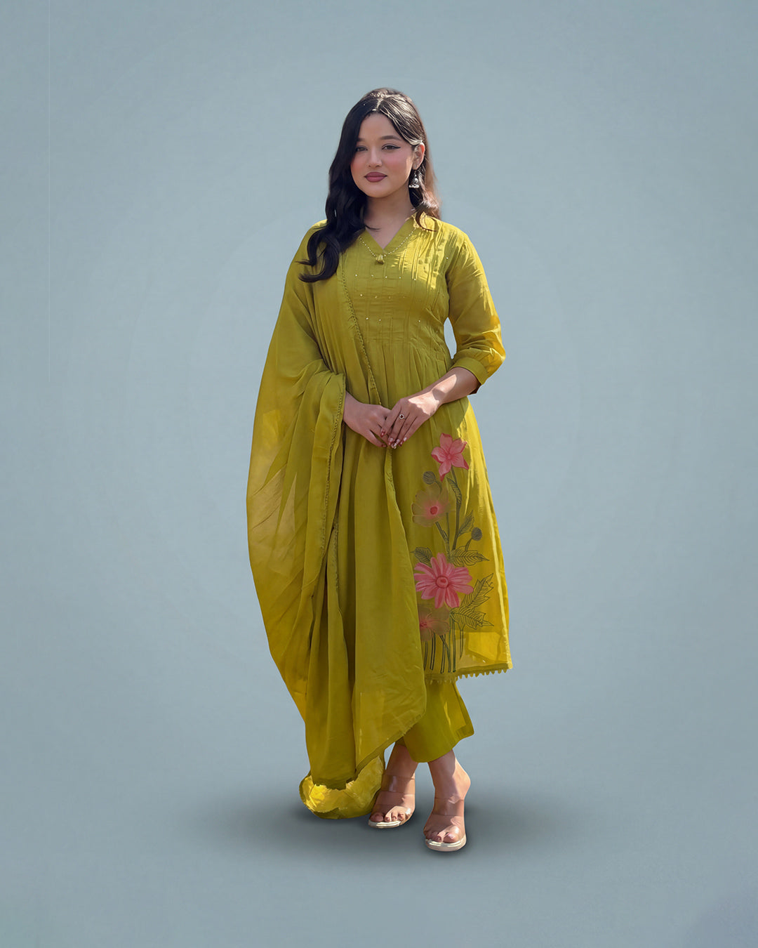 Lime Meadow Grace – Premium Malmal Cotton Set