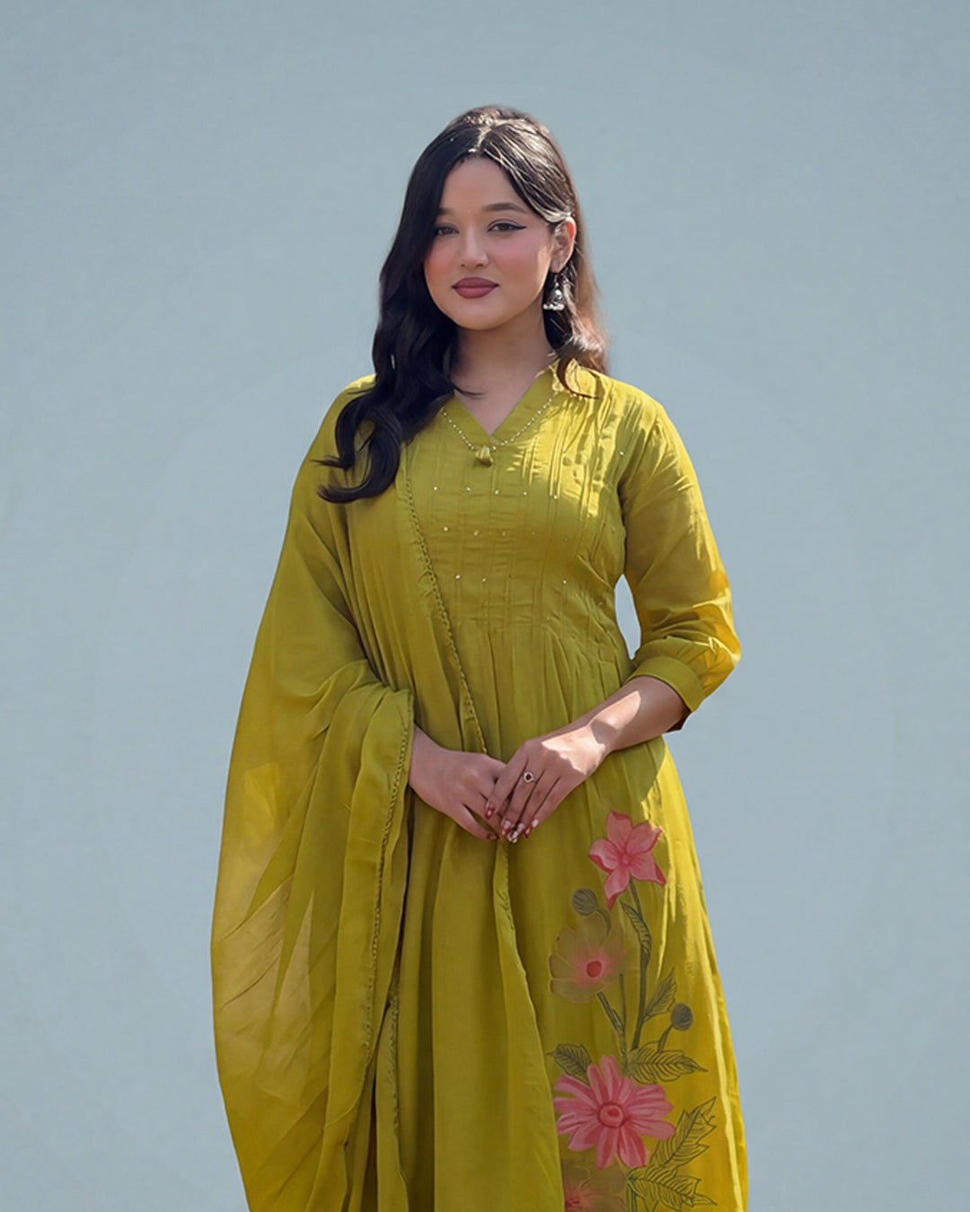 Lime Meadow Grace – Premium Malmal Cotton Set
