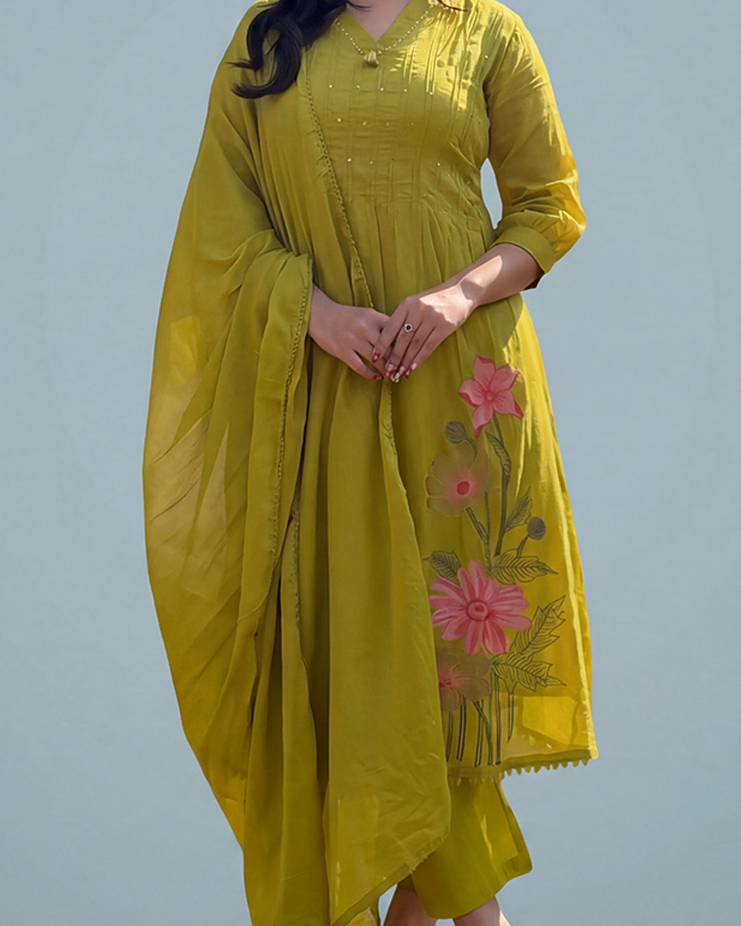 Lime Meadow Grace – Premium Malmal Cotton Set
