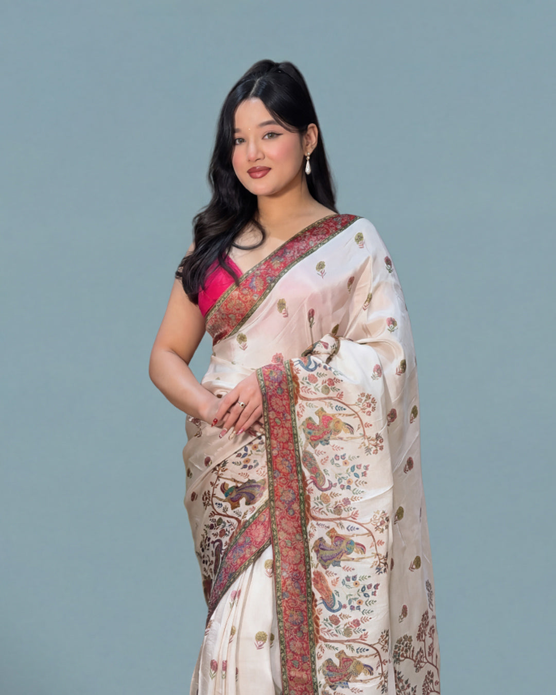 Ivory Royale Heritage – Kashmiri Silk Saree