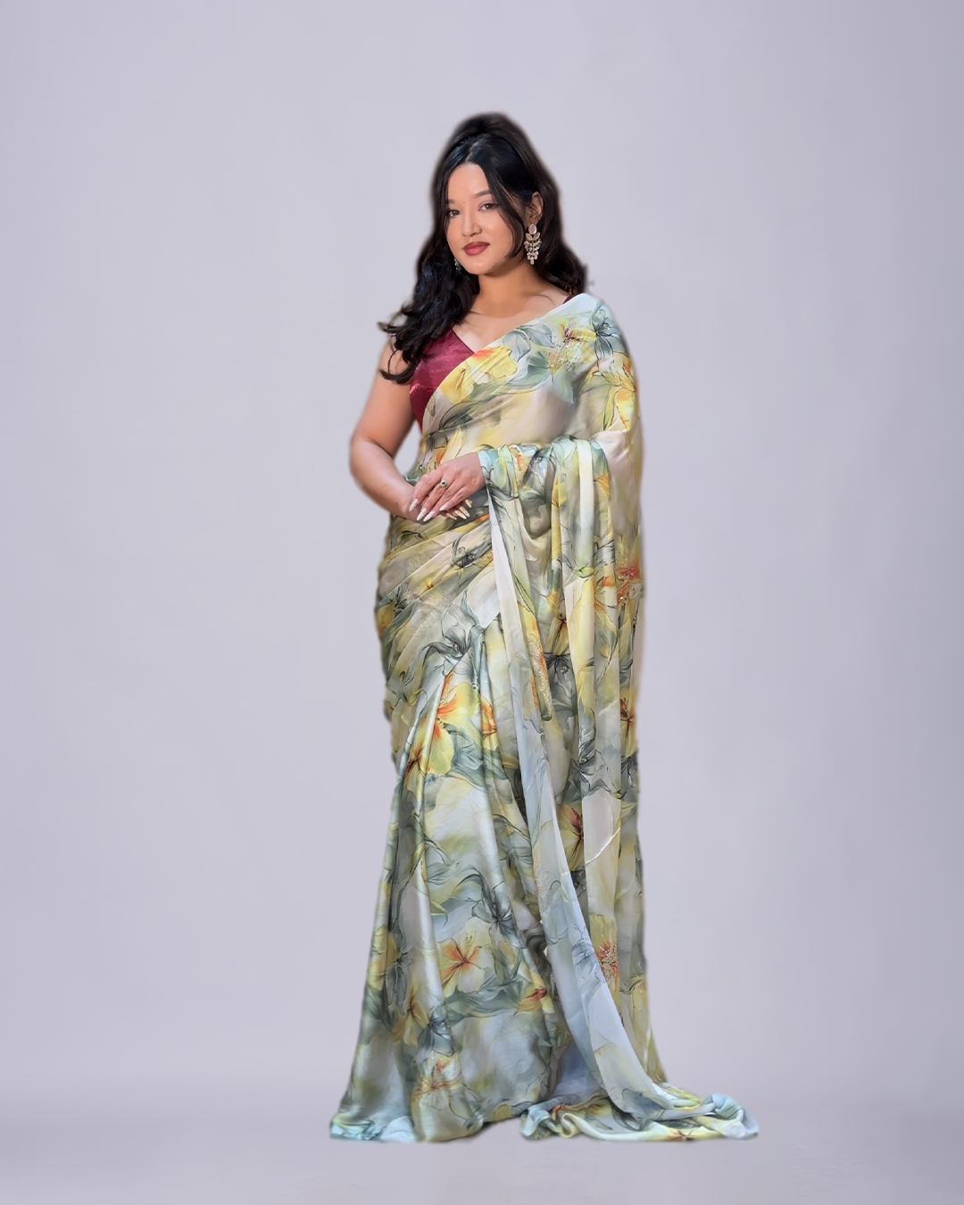 Floral Crape Silk Saree