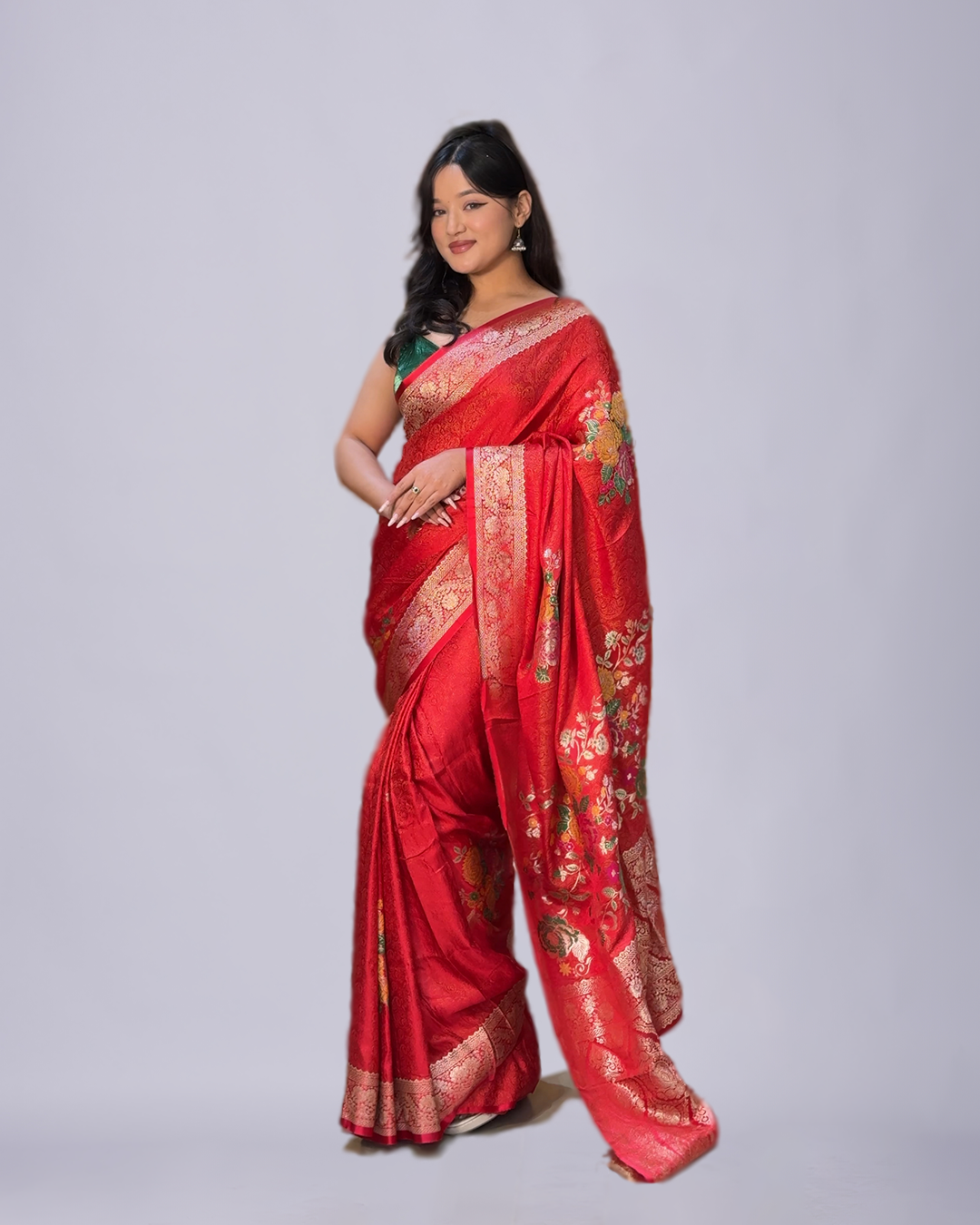 Red banarasi saree