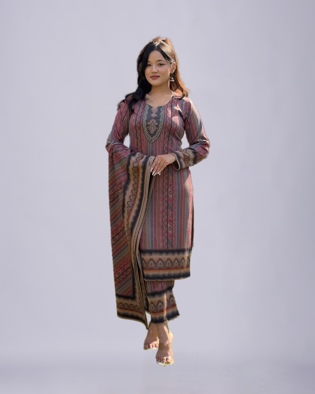 Pashmina Heritage Charm – Premium Winter Suit Set