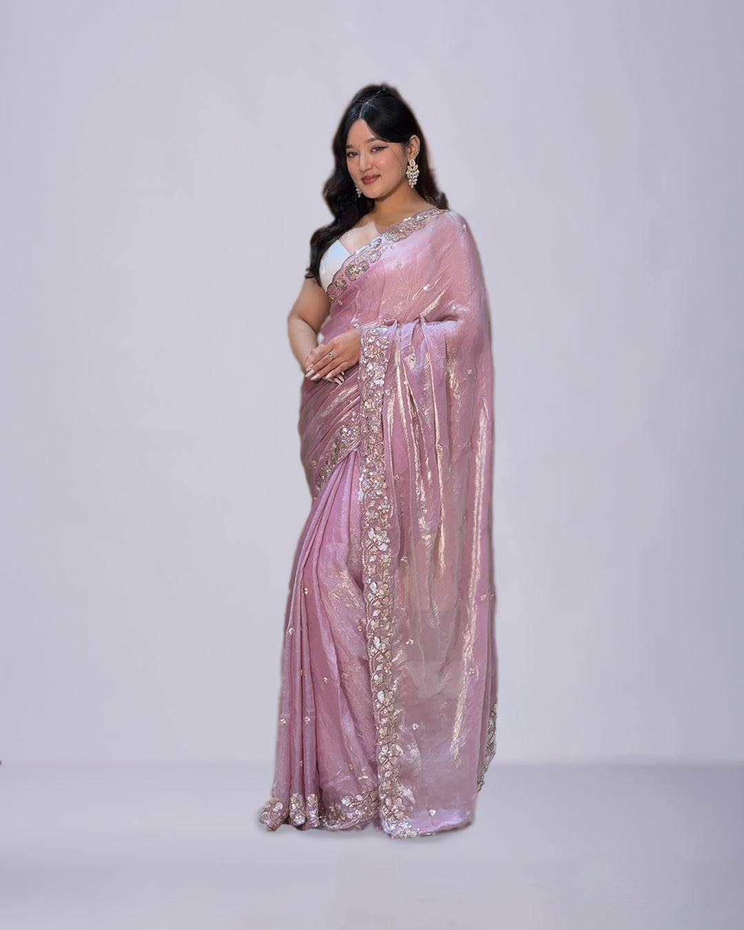 Blush Lumière – Fendy Silk Embroidered Saree
