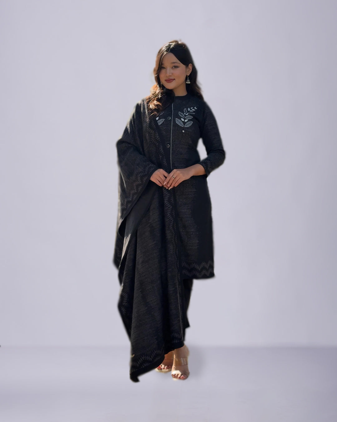 Noir Grace Woolen Kurti Ensemble