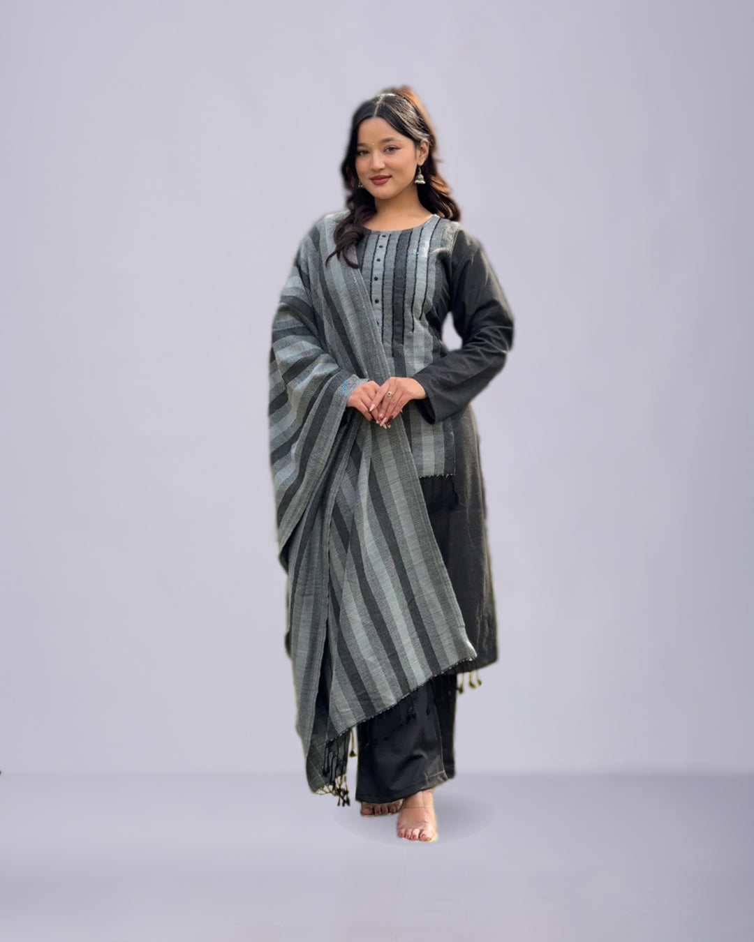 Ashline Heritage Woolen Kurti Ensemble Set