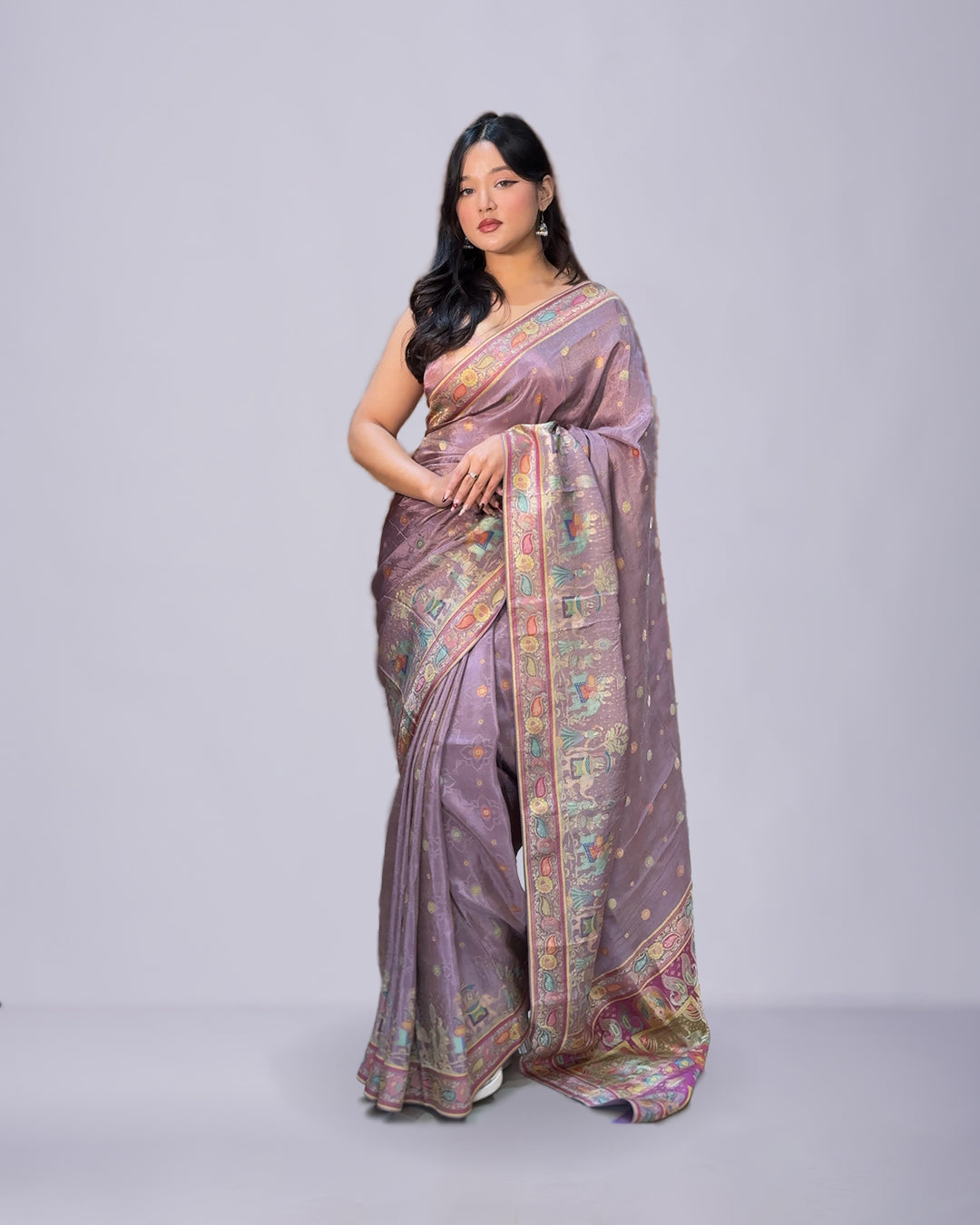 Lavender Heritage Elegance – Premium Silk Saree