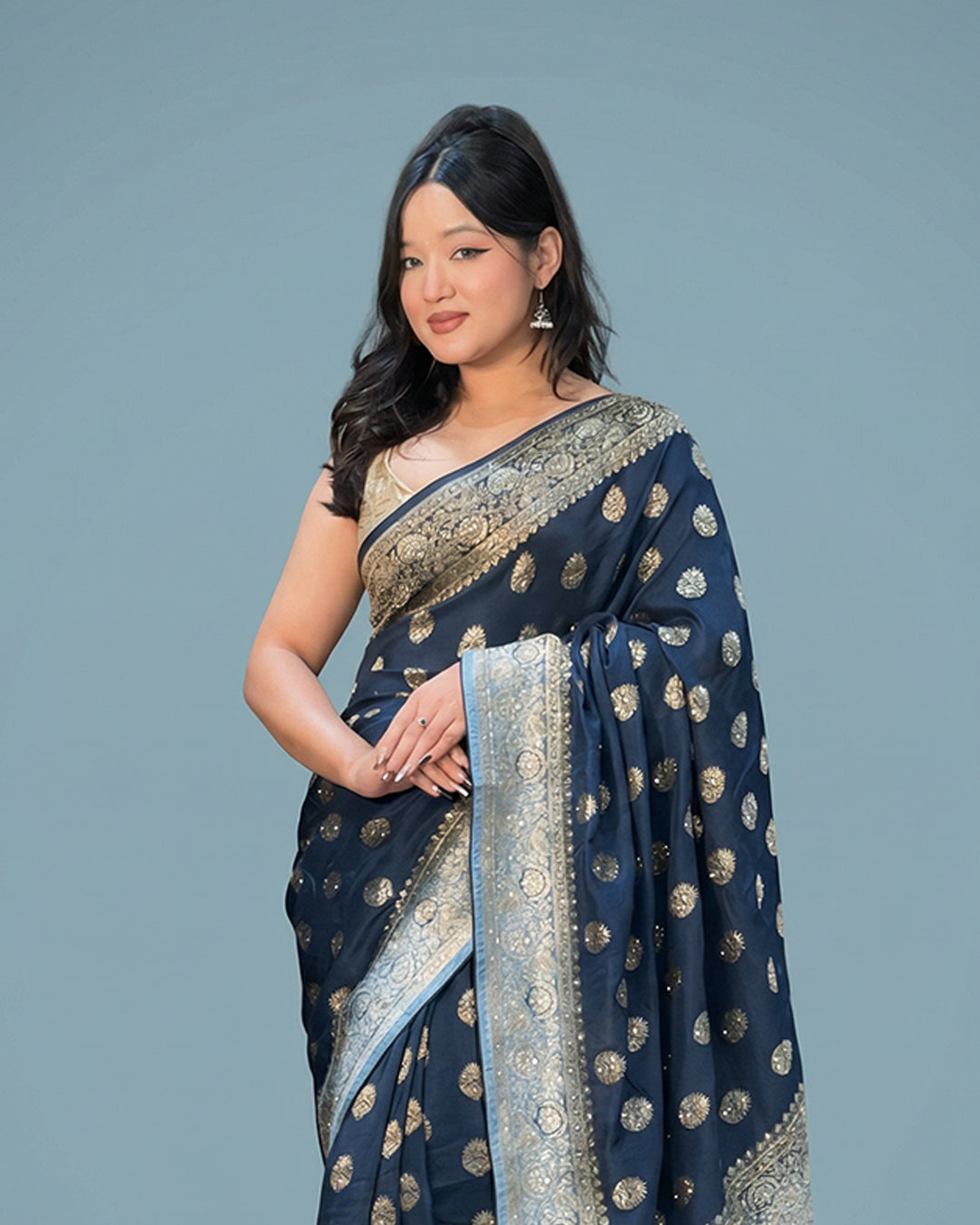 Midnight Royale – Handworked Luxury Silk Saree