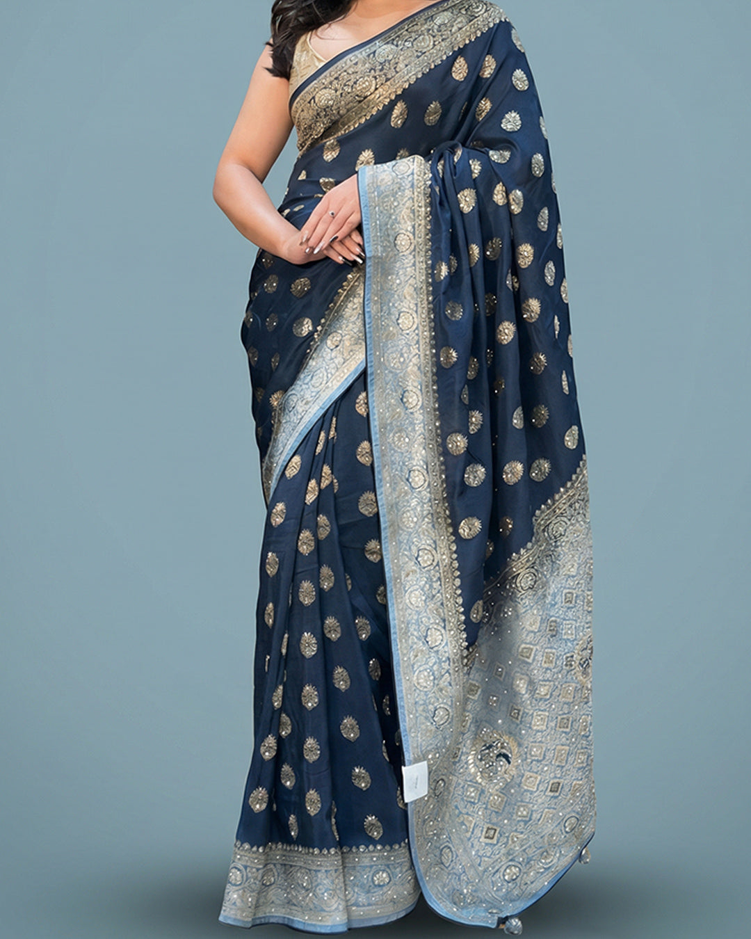 Midnight Royale – Handworked Luxury Silk Saree