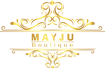 Gold decorative logo for MAYJU Boutique on a white background