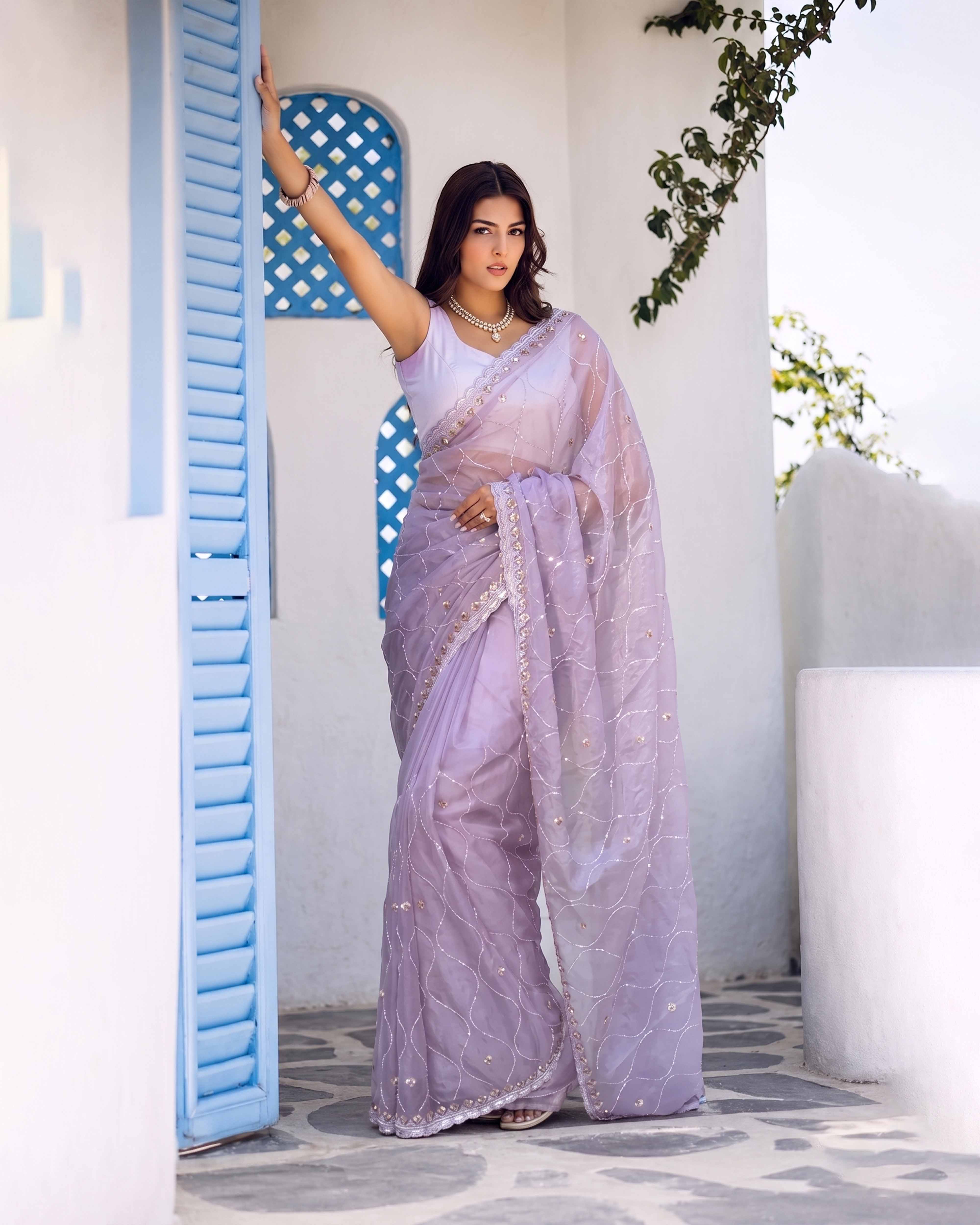 Lavender Whisper Tissue Saree By MAYJU