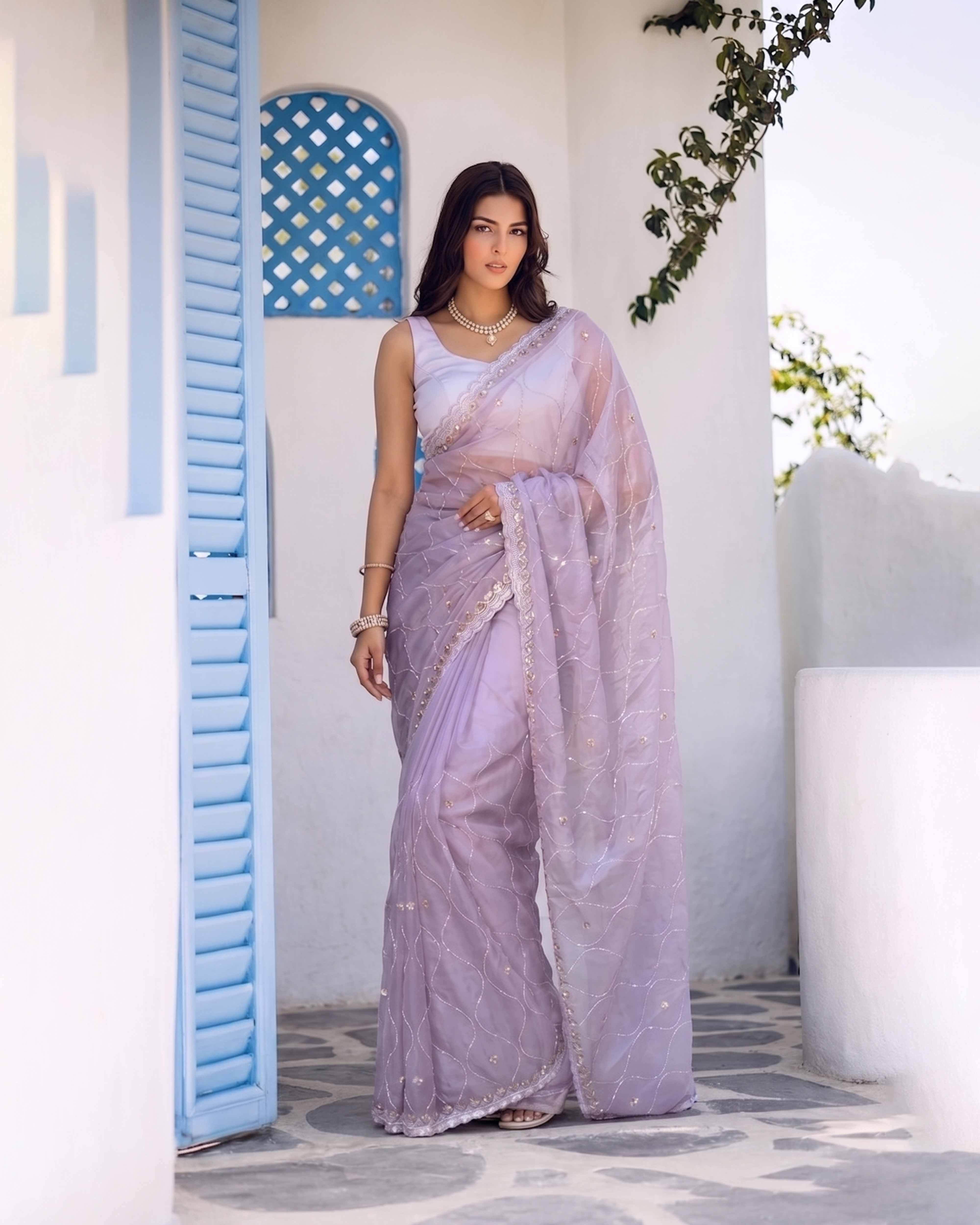 Lavender Whisper Tissue Saree By MAYJU