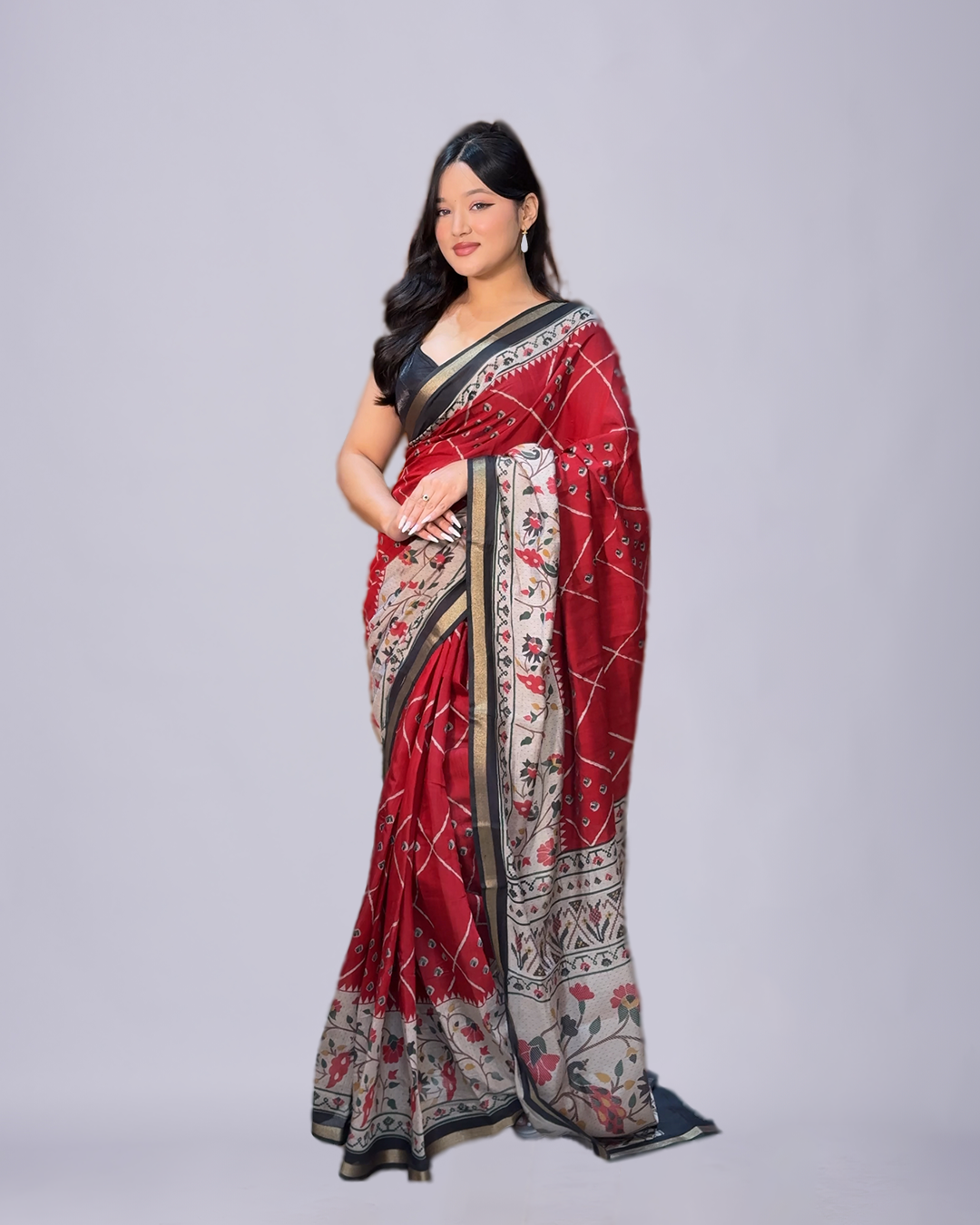 Scarlet Bloom – South Silk Saree