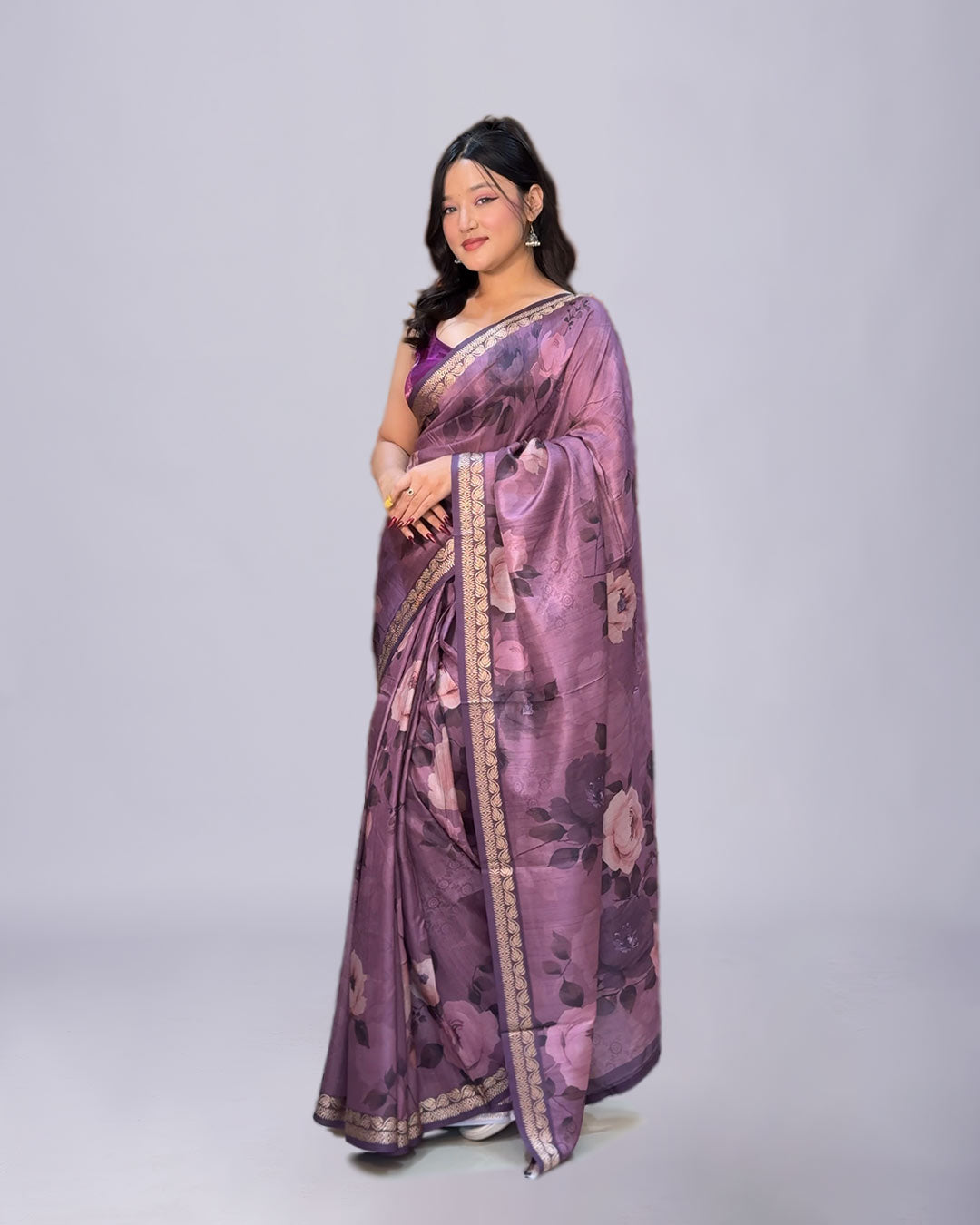 Lavender Elegance – South Silk Saree