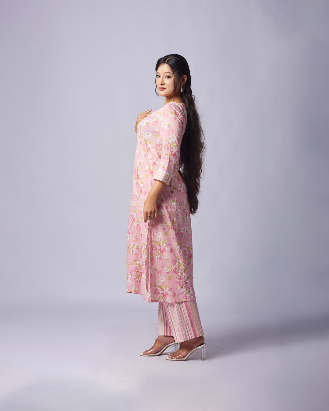 Floral Cambric Kurti Set
