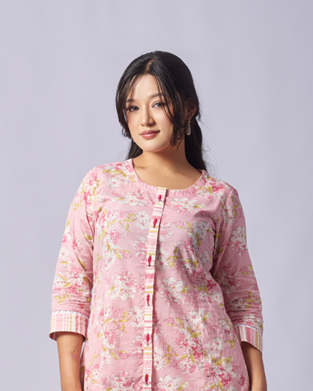 Floral Cambric Kurti Set