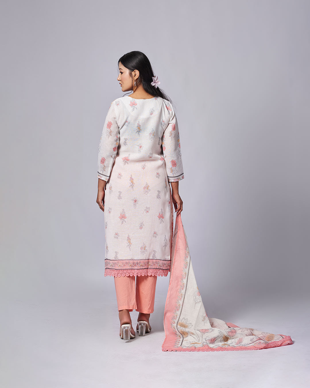 Ivory Petal Kurthi Set