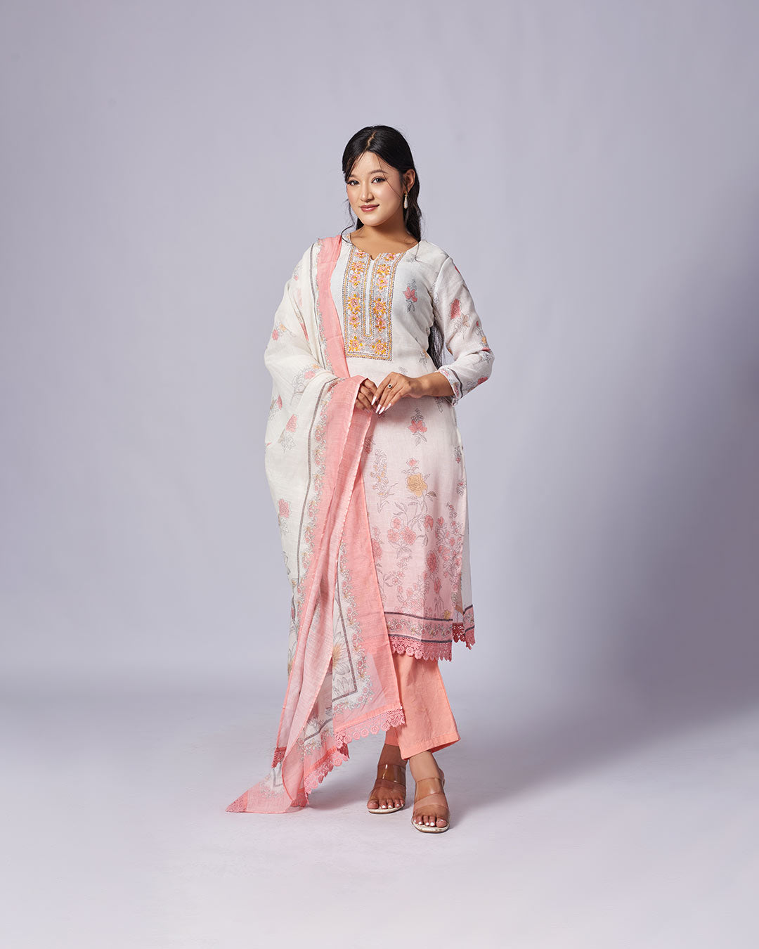 Ivory Petal Kurthi Set