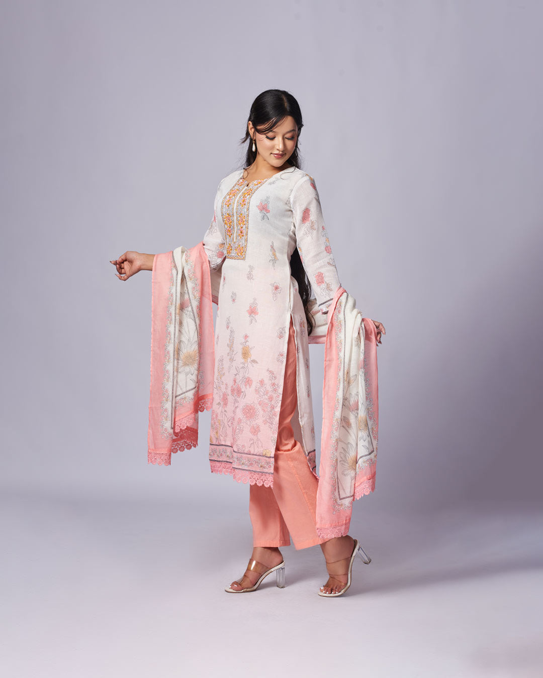 Ivory Petal Kurthi Set