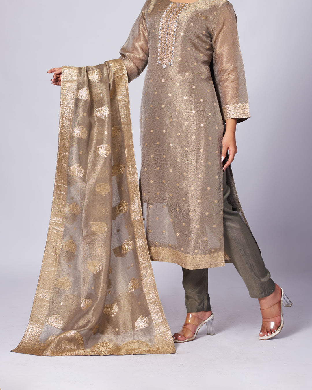 Moonlit Olive Kurthi Set 
