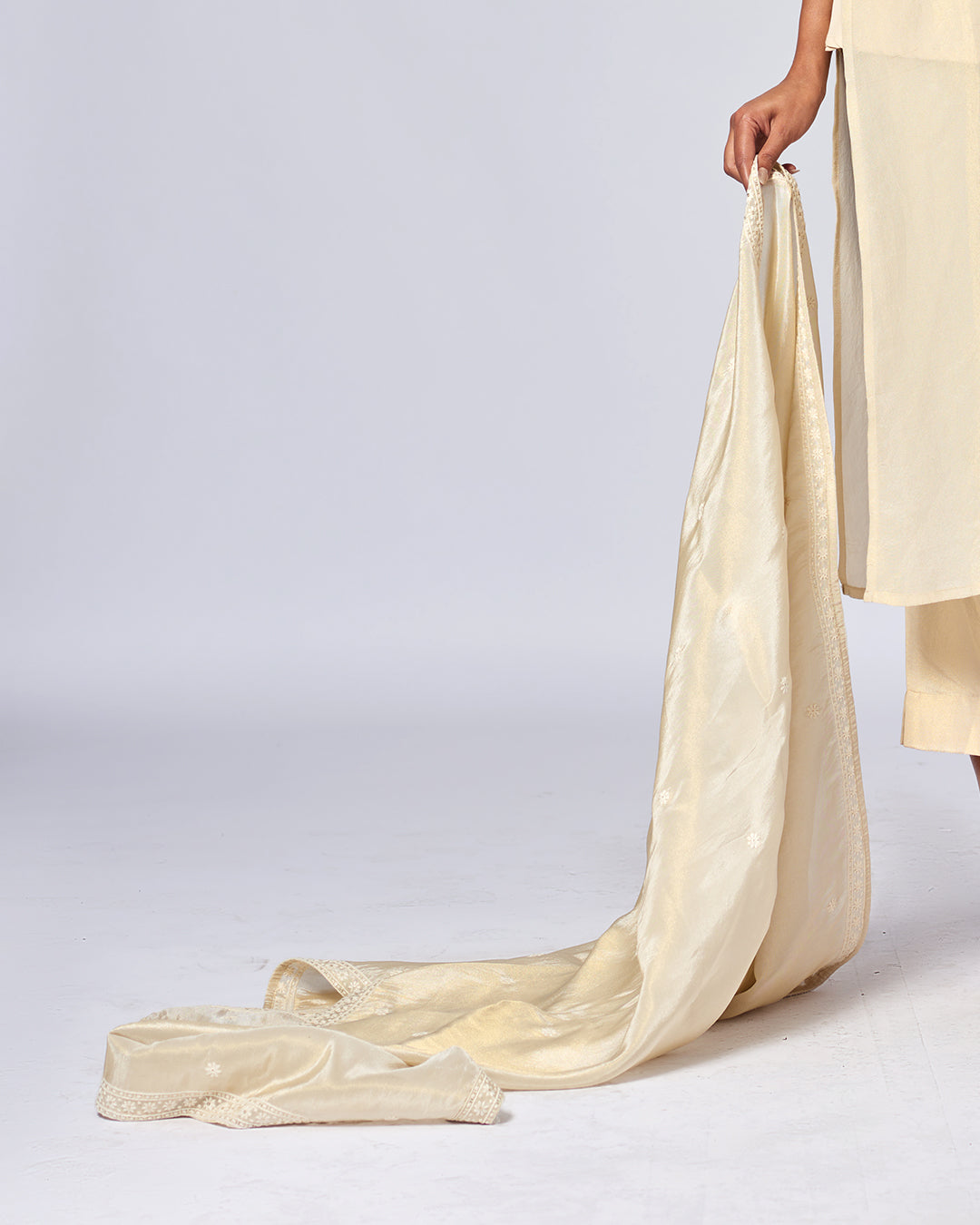 Ivory Radiance Silk Kurthi Set