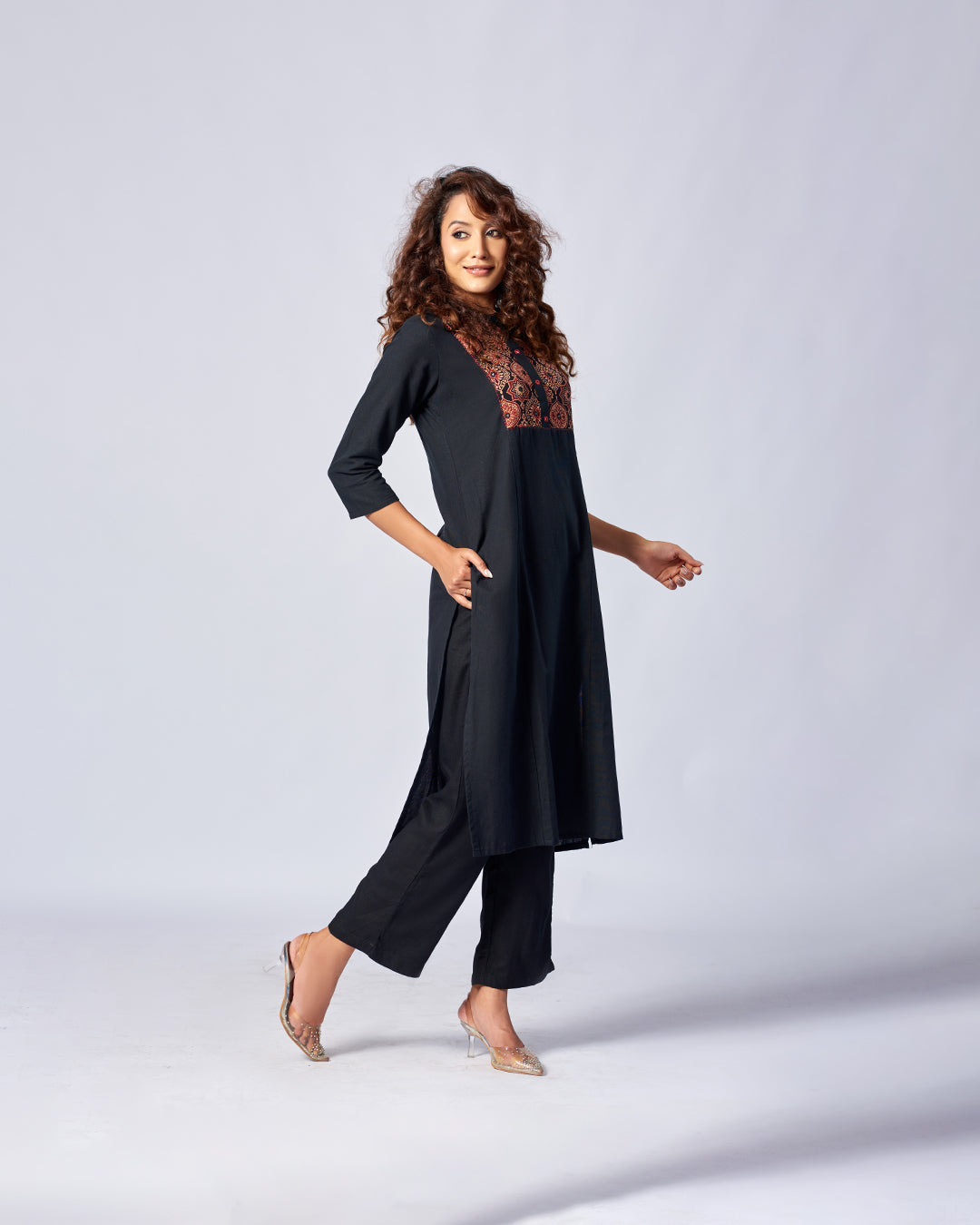 Midnight Noir – Cotton Kurthi