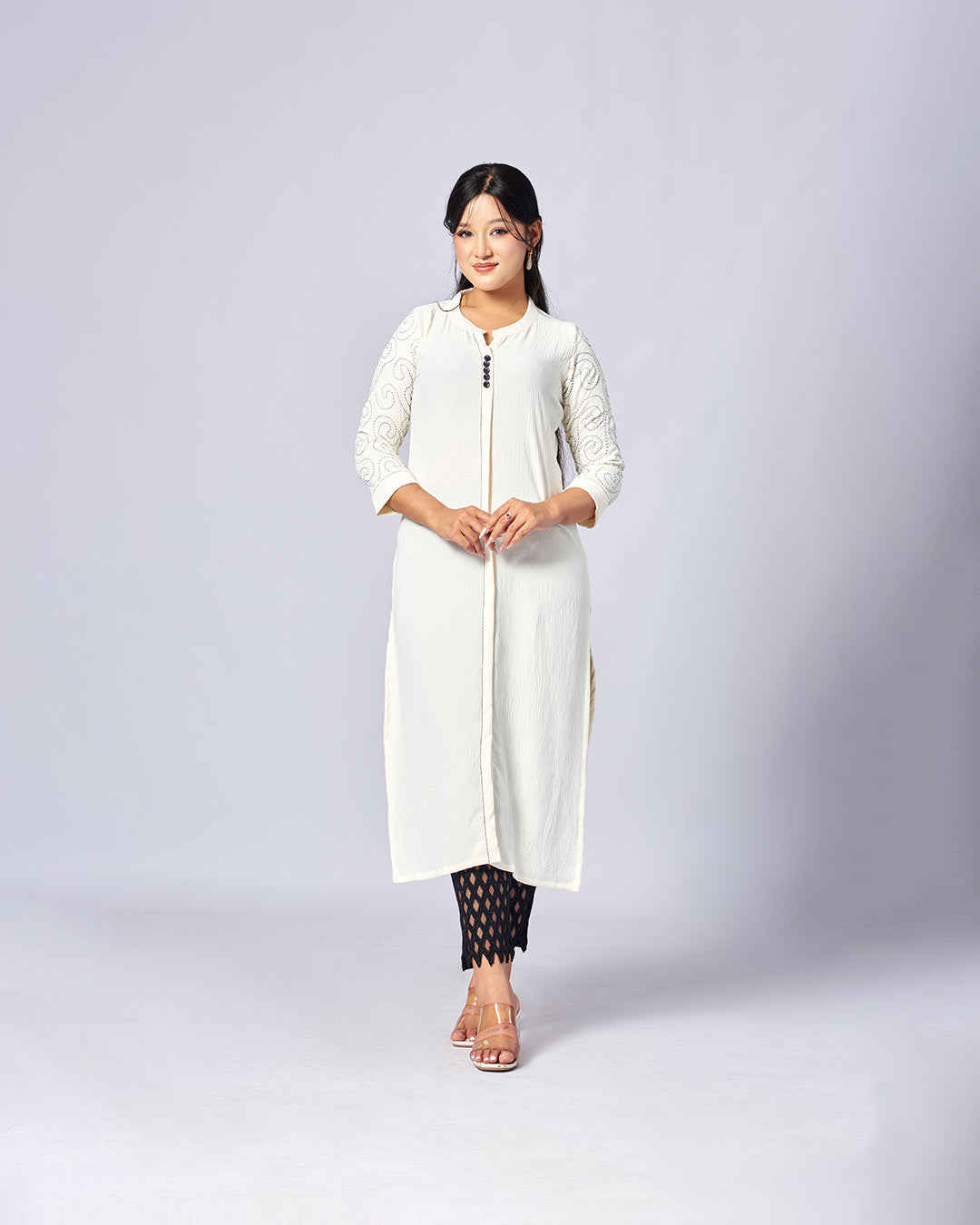 Subtle Elegance – Ivory Kurthi