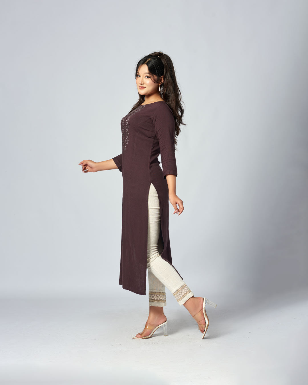 Mocha Grace – Cotton Kurthi