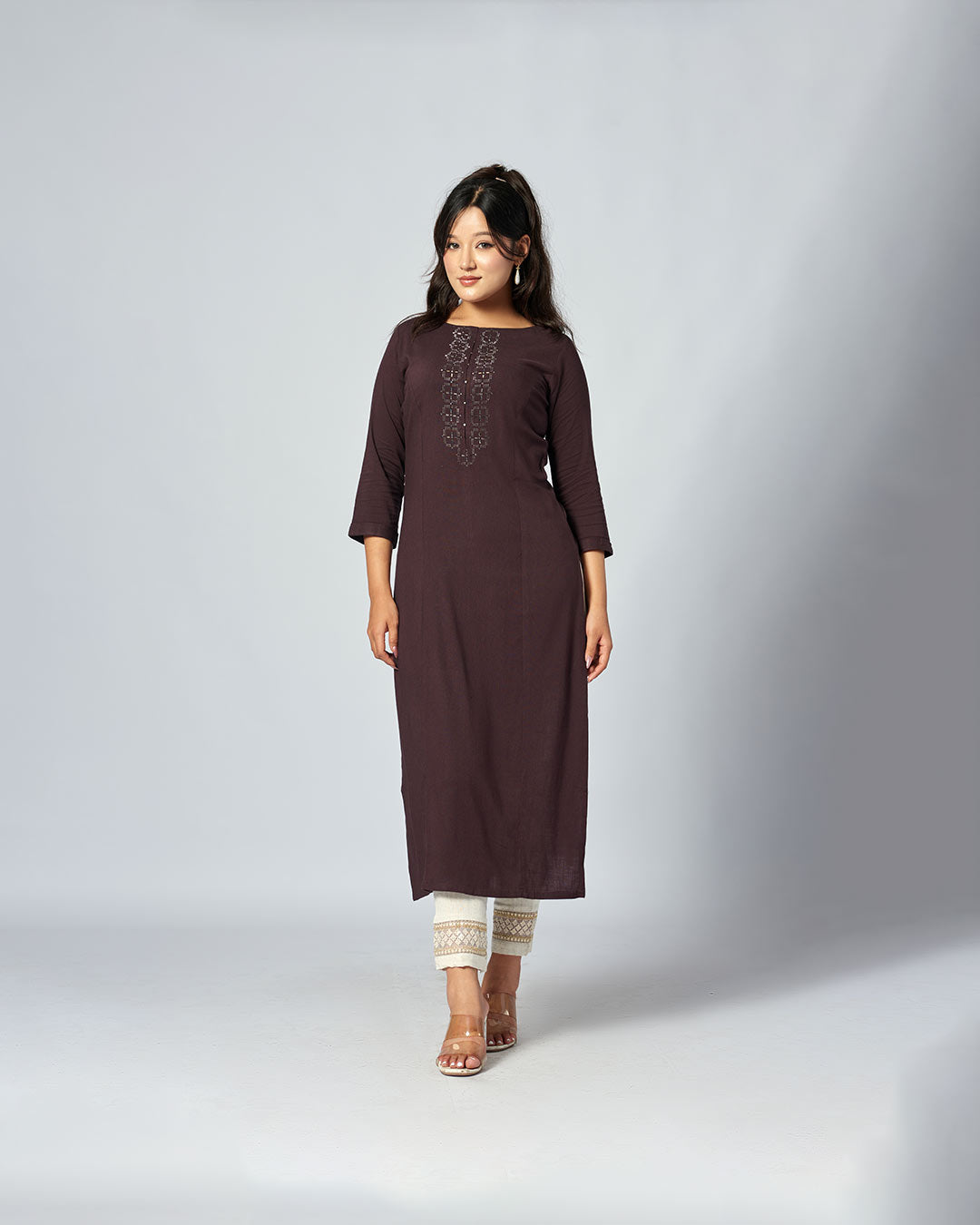 Mocha Grace – Cotton Kurthi