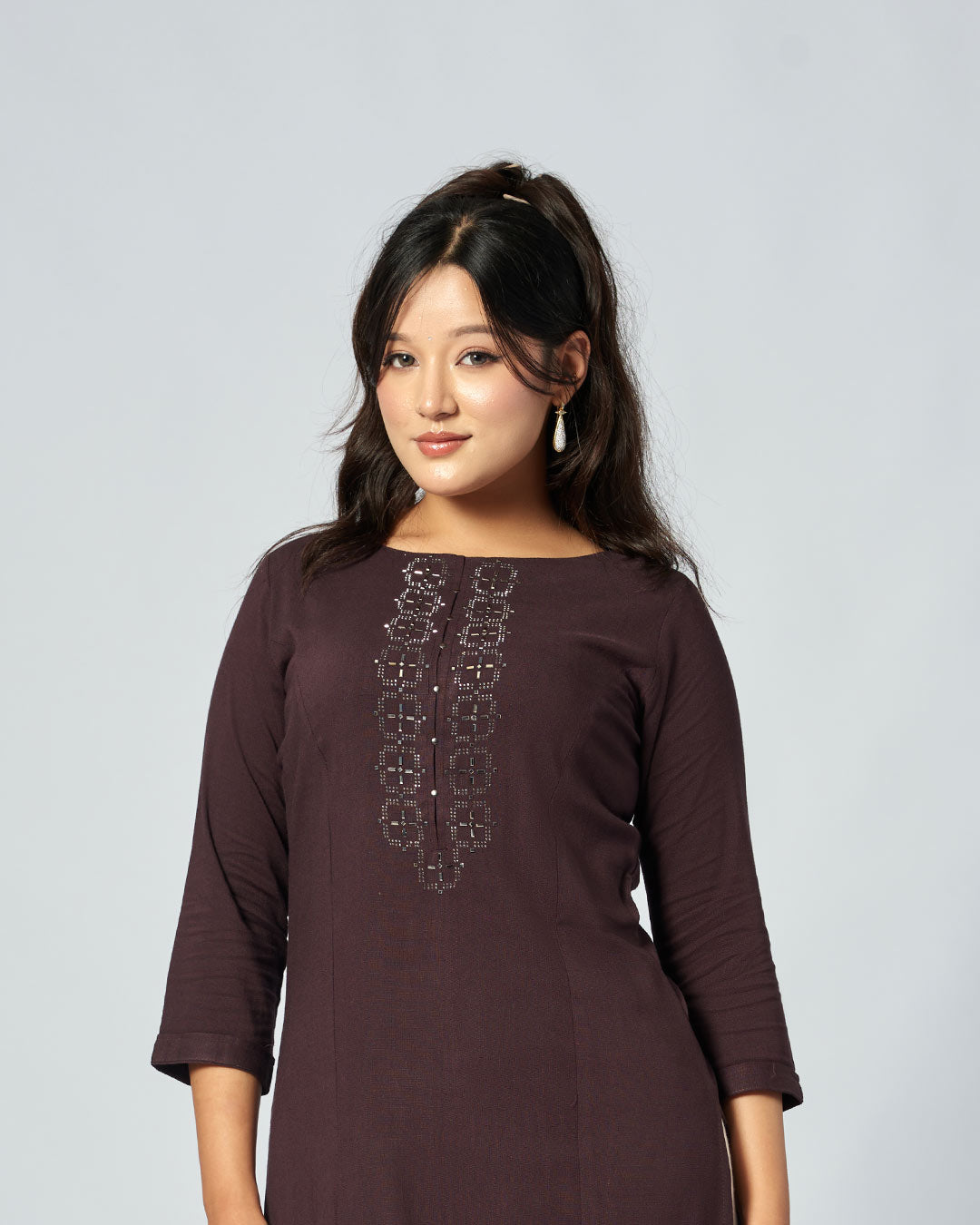 Mocha Grace – Cotton Kurthi