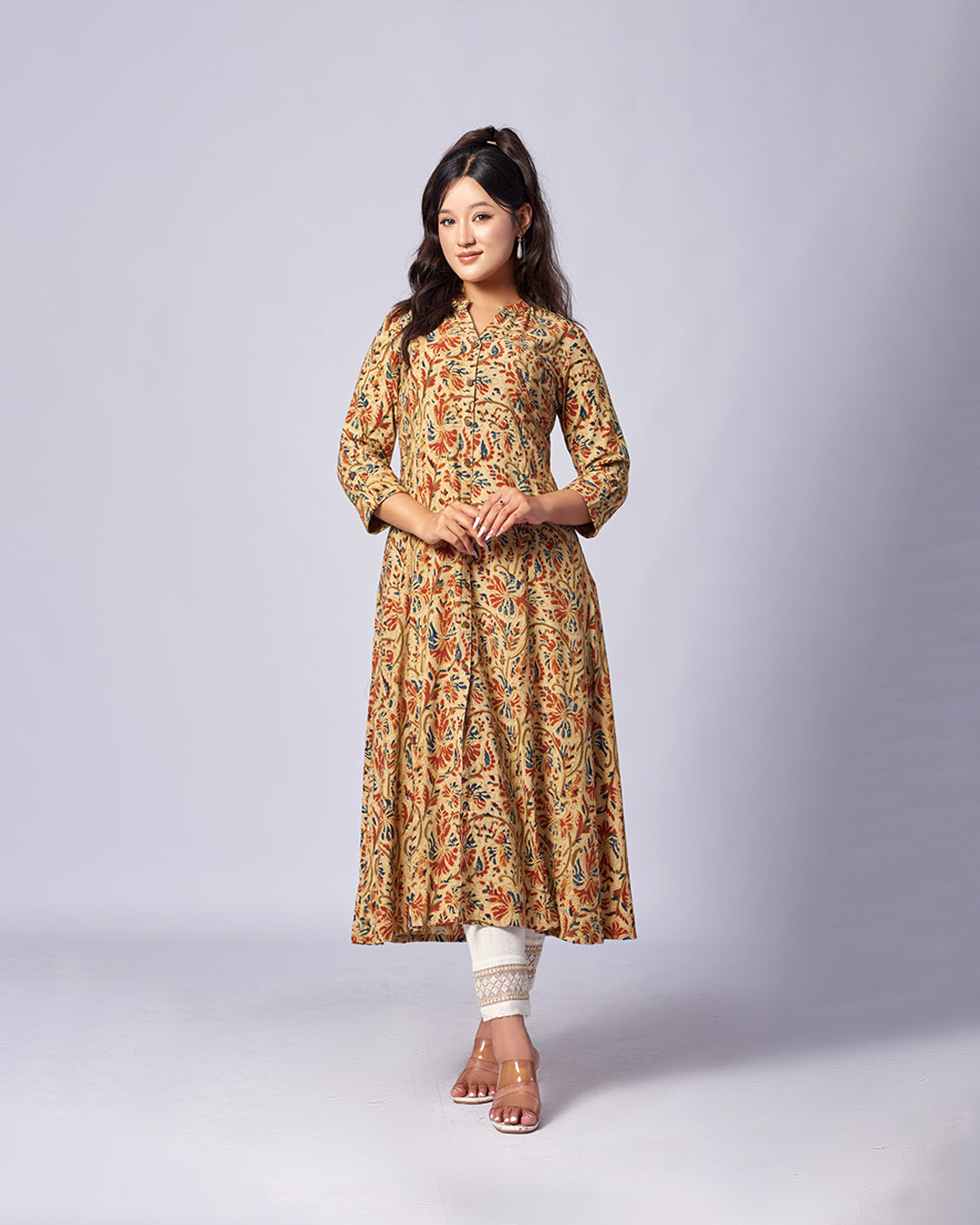  Golden Blossom Handloom Kurthi