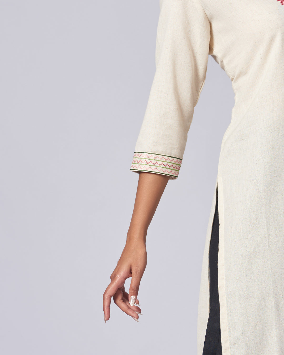 Ethereal Grace – Khadi Cotton Aari Kurthi