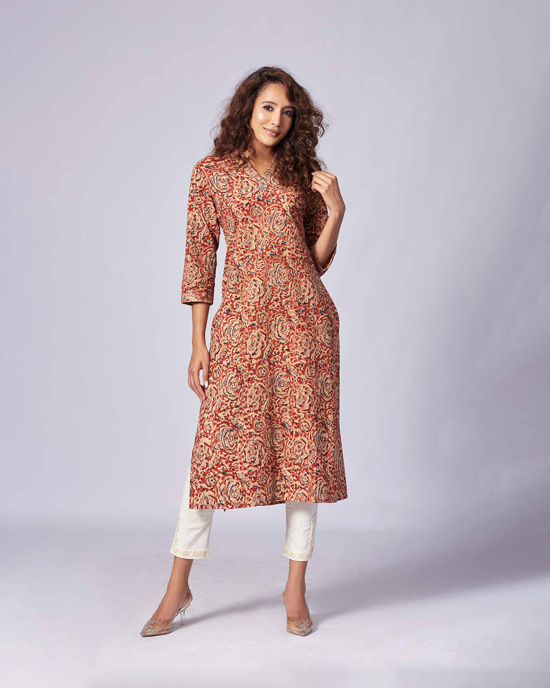 Rustica Bloom – Kalamkari Cotton Kurthi