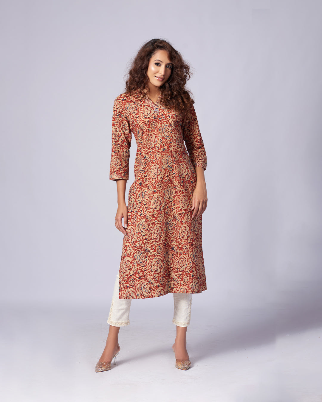 Rustica Bloom – Kalamkari Cotton Kurthi