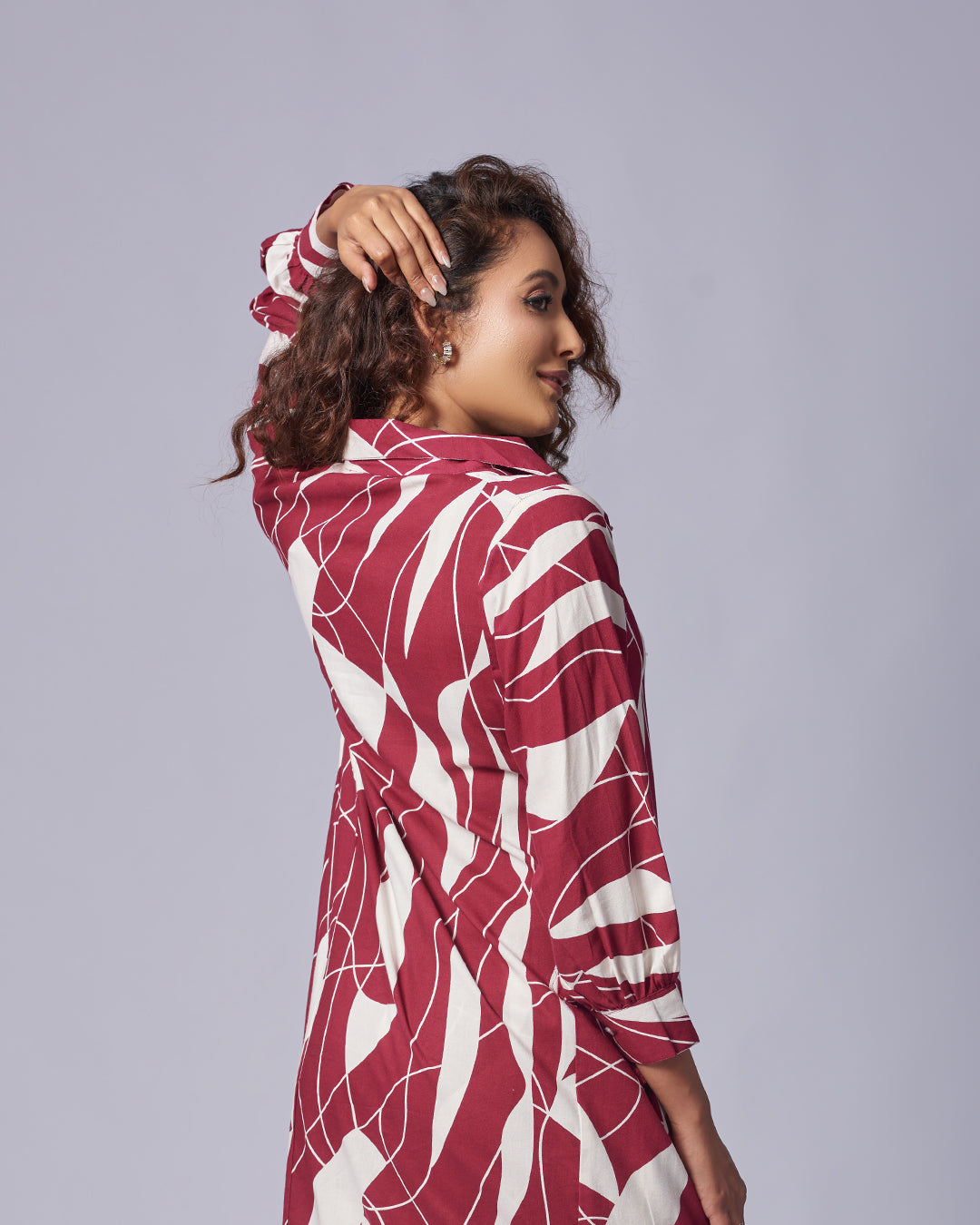 Crimson Flow – Cotton Co-ord Set