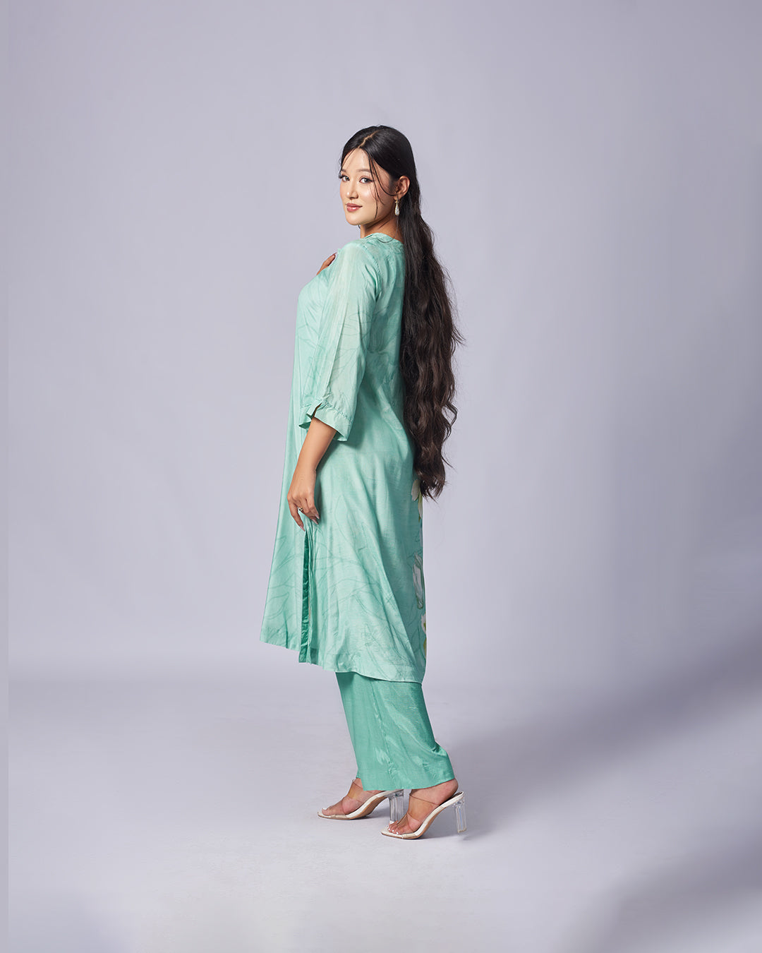 Mint Bloom – Muslin Silk Co-ord Set