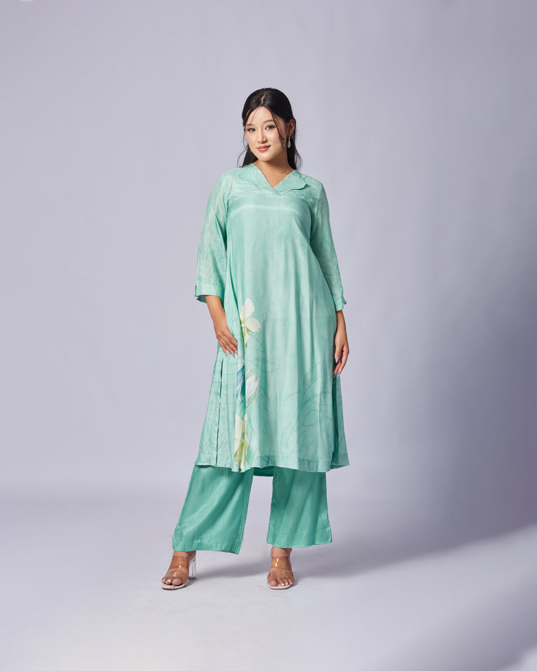 Mint Bloom – Muslin Silk Co-ord Set