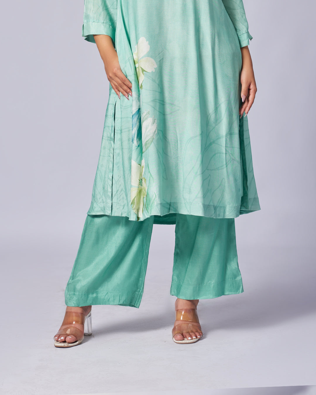 Mint Bloom – Muslin Silk Co-ord Set