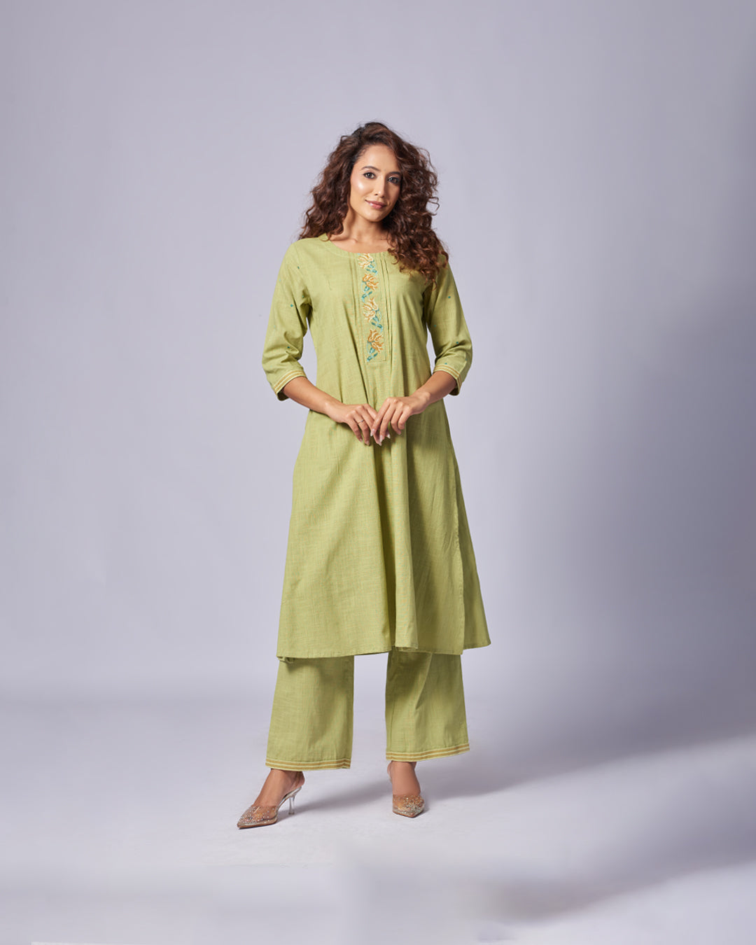 Olive Grace – Khadi Cotton Kurthi with Pant