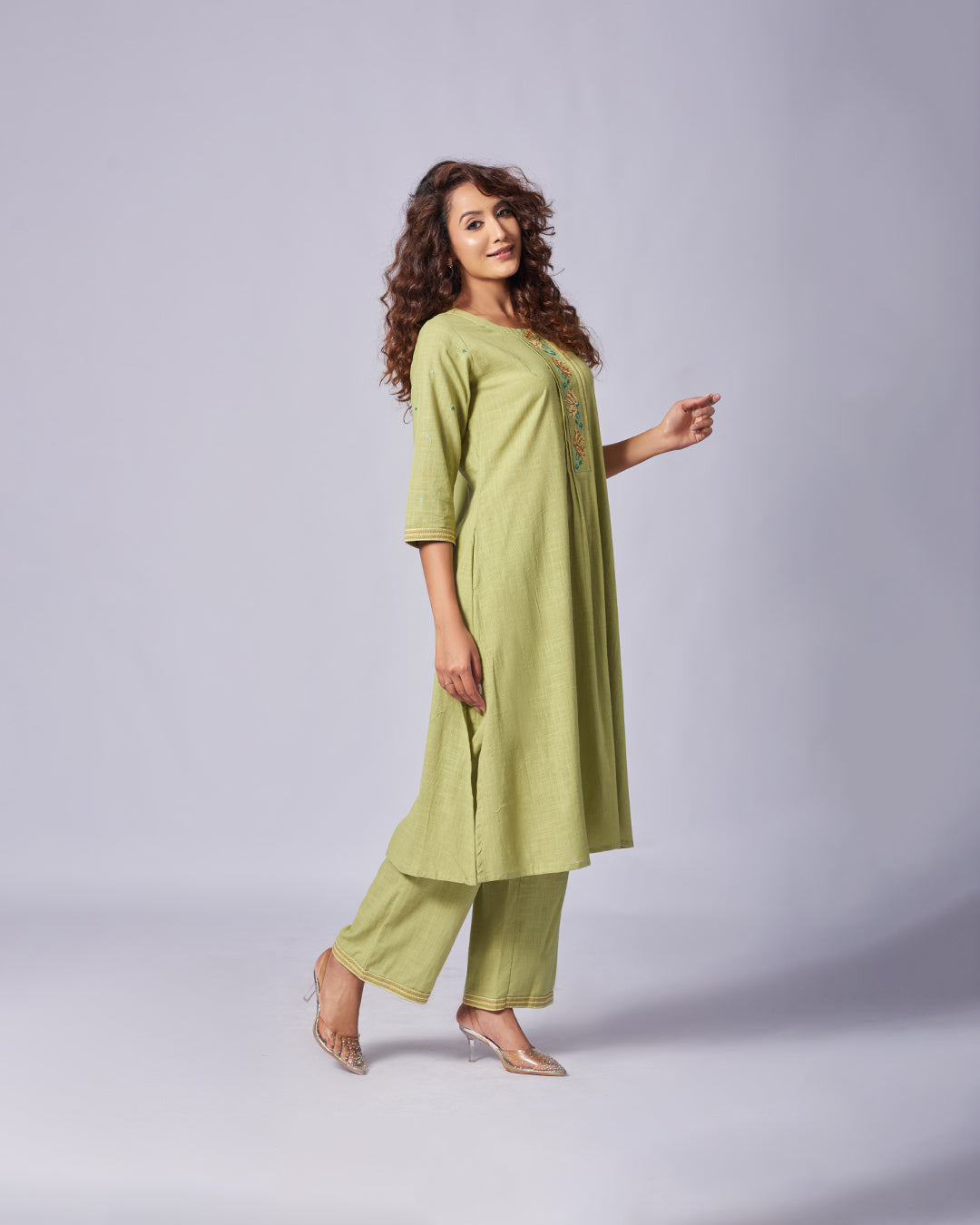 Olive Grace – Khadi Cotton Kurthi with Pant