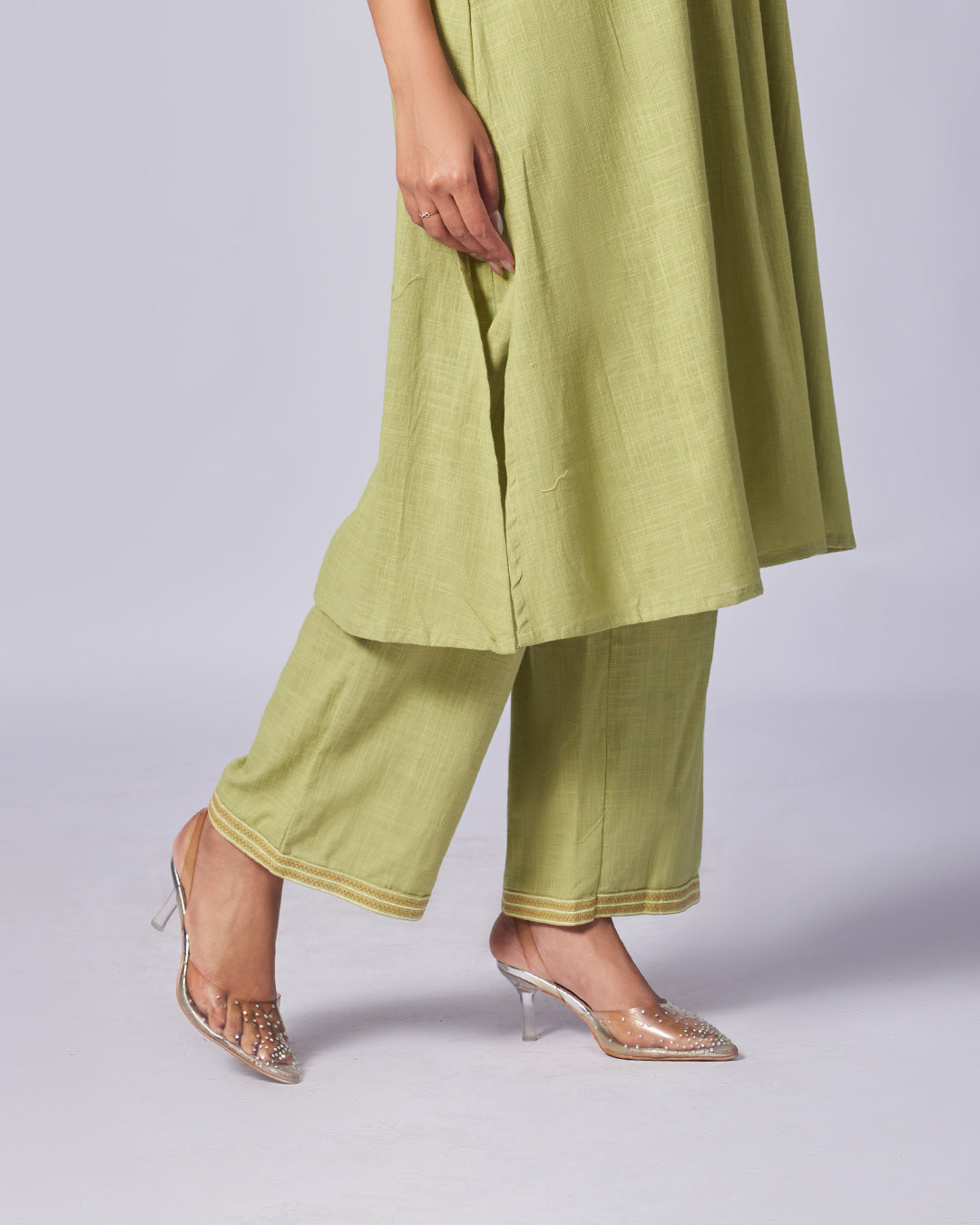 Olive Grace – Khadi Cotton Kurthi with Pant