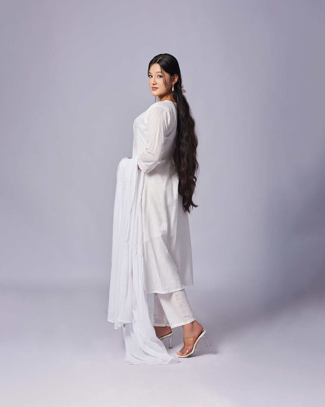 Ink Trail – Mulmul Cotton Kurthi Set