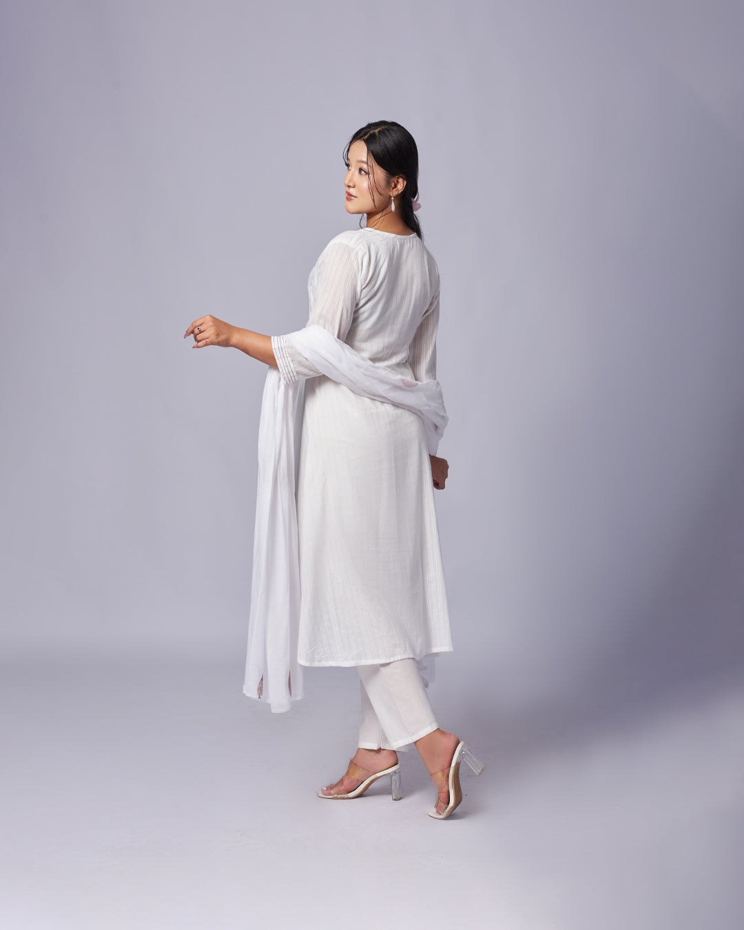 Ink Trail – Mulmul Cotton Kurthi Set