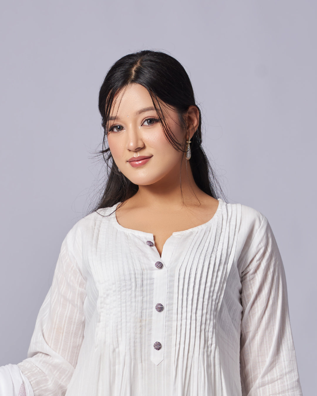 Ink Trail – Mulmul Cotton Kurthi Set