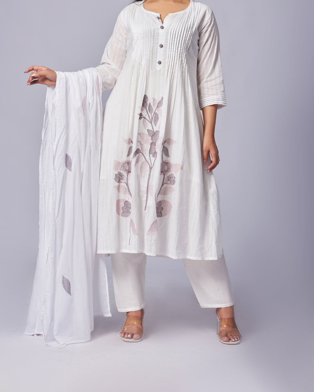 Ink Trail – Mulmul Cotton Kurthi Set