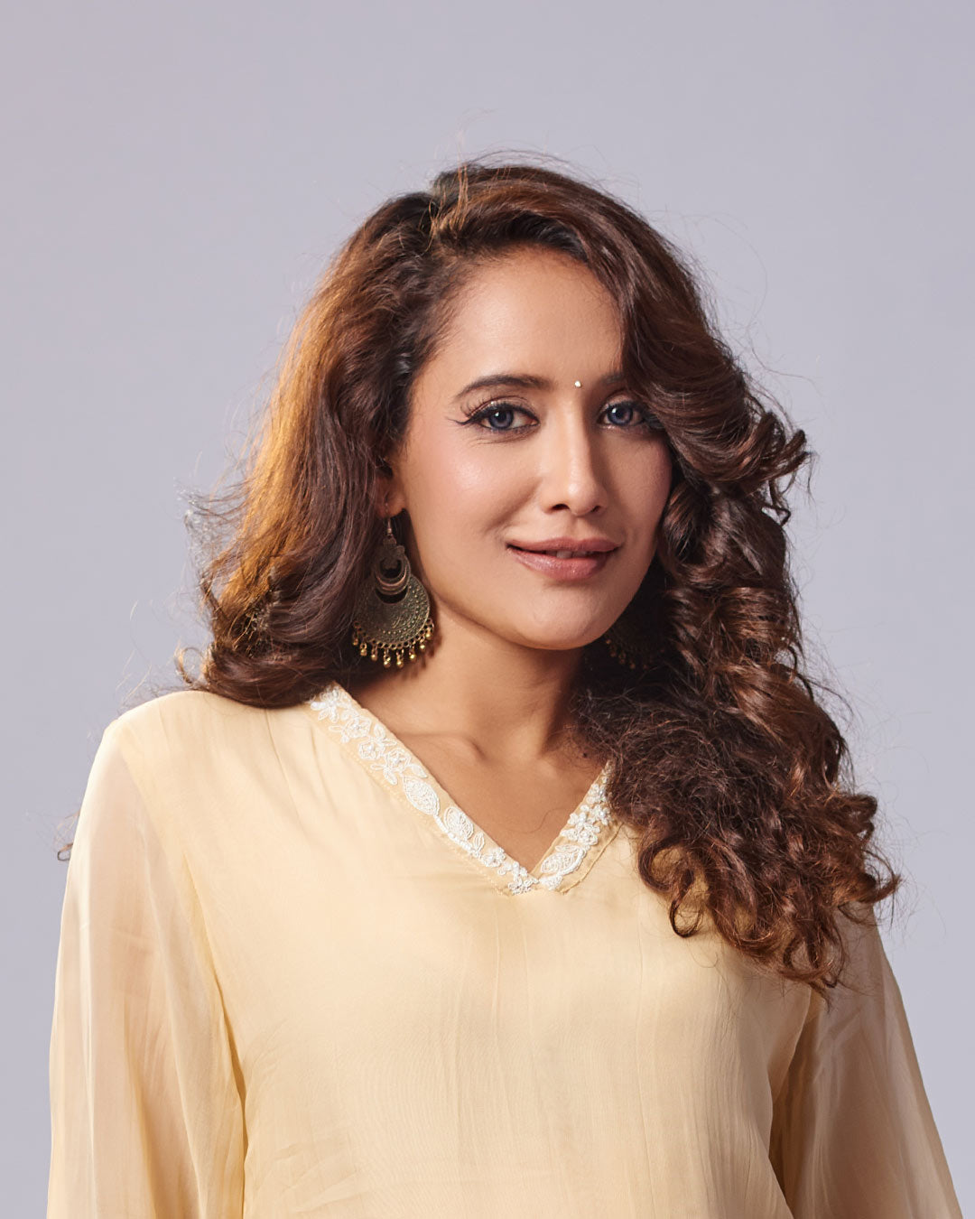 Ivory Dusk Asymmetrical Kurthi with Pant